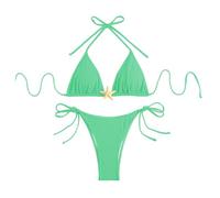 Kaeltsyn Costumi da bagno da donna push up due pezzi costume da bagno diviso costume da bagno femminile colore con stelle marine costumi da bagno costumi da bagno costumi da bagno due pezzi costume da