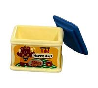 Kaeltsyn Decorazione da cucina in resina con opere d'arte a forma di orso, accento piccolo pacchetto e coperchio separato per lo styling della scena e da collezionista, accessorio per confezione in