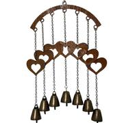 Kaeltsyn Decorazione occidentale a forma di cuore, suono del vento, stella a cinque punte da appendere, facile da appendere, decorazione in metallo, resistente alle intemperie, suono del vento