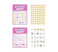 Kaeltsyn Divertenti Carte da Bingo per Feste Compleanno con Colori Vivaci e Regole Facili da Giocare per Bambini Adulti Varie Carte da Gioco in Carta per Eventi