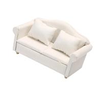 Kaeltsyn Figurina Modello Divano in Stoffa Bianca in Miniatura per Decorazione casa delle Bambole 1/12 Decorazione Scena Soggiorno Mobili Accessori per la casa Modello in Legno