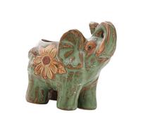 Kaeltsyn Fioriera decorativa a forma di elefante con foro di scarico inferiore, bel supporto per matite per animali per ufficio casa durevole fioriera in ceramica