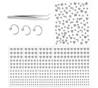 Kaeltsyn Gioielli da piercing con accenti aperti e gemme per | Cinque fogli adesivi assortiti, tre accenti penetranti aperti, pinzette posizionamento per creare look
