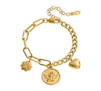 Kaeltsyn Gioiello da polso ispirato a monete contemporanee, leggero, comodo da indossare, elegante accessorio da polso per giorno e notte, in acciaio inox, Misura unica, come descritto