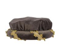 Kaeltsyn Lussuoso cappello medievale con delicati accenti dorati per rievocazioni storiche e raduni rinascimentali cappello imbottito in velluto con delicato bordo dorato