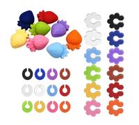 Kaeltsyn Marcatori di vetro in silicone Accessori per bevande Texture in silicone perfetto per l'identificazione delle bevande alle funzioni sociali Marcatori di vetro facili da pulire