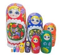 Kaeltsyn Matrioska Russa Nesting Doll Arte Tradizionale Bambole Russe Nesting Set 10 Strati Matrioska in Legno per Bambini Tradizionale