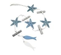 Kaeltsyn Ornamento decorativo in legno da appendere, a forma di stella, pesce, conchiglie, acchiappasole, decorazione da appendere per casa e giardino con stile marino