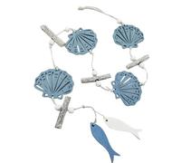 Kaeltsyn Ornamento decorativo in legno da appendere, a forma di stella, pesce, conchiglie, acchiappasole, decorazione da appendere per casa e giardino con stile marino