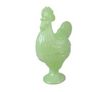 Kaeltsyn Piatto artistico in vetro a forma di gallo con coperchio per compleanno, anniversario e inaugurazione della casa, contenitore in vetro