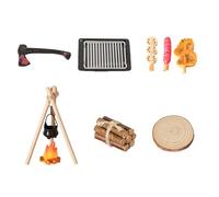 Kaeltsyn Realistica Scena Campeggio per raduni all ' Aperto in Miniatura 1/12 con Set Accessori da Forno per la Decorazione della casa delle Bambole, Modello Barbecue in Miniatura