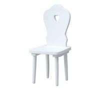 Kaeltsyn Sedia per bambole in miniatura in legno naturale con schienale a forma di cuore, perfetta per accessori per il paesaggio della casa in scala 1:12