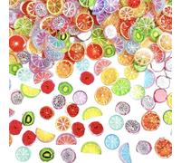 Kaeltsyn Set di 60 ciondoli multifunzionali per la creazione di gioielli, a forma di fette di frutta, adatti per essere indossati facilmente