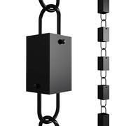 Kaeltsyn Set di catene da pioggia rettangolari resistenti alla ruggine, adattatore per grondaia, decorazione in alluminio rettangolare