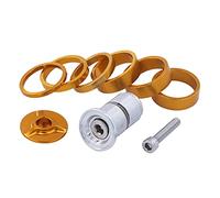 Kaeltsyn Set di guarnizioni per forcella anteriore per bicicletta, distanziatore da 1/8 di pollice per bullone con tappo superiore, nero