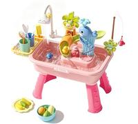 Kaeltsyn Set Giochi Acquatici educativi con Gioco Uccelli rotanti e Area Lavaggio per Bambini Che imparano Attraverso Le Bambole