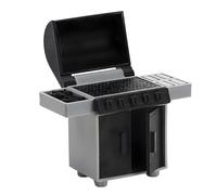 Kaeltsyn Set per Barbecue con Corpo in Metallo per Patio, A | cibo, pinze, bottiglia e tappetino da picnic a scacchi per la scena del cortile giocattolo del patio