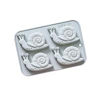 Kaeltsyn Stampi in silicone a forma di lumaca a 4 cavità, multiuso, per realizzare cioccolatini, caramelle, torte, congelare bevande, sicuri in forno