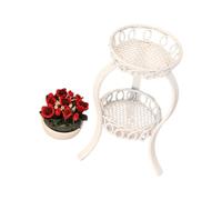 Kaeltsyn Supporto per fiori in ferro a due livelli con design salvaspazio per case delle bambole modelli in miniatura che fornisce più area espositiva elegante supporto