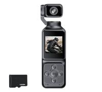Kaeltsyn Videocamera con riprese 2K, 128G | Design portatile compatto, testa rotante, messa a fuoco automatica e luce riempimento integrata per esterni