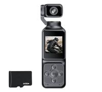 Kaeltsyn Videocamera con riprese 2K, 64G | Design portatile compatto, testa rotante, messa a fuoco automatica e luce riempimento integrata per esterni