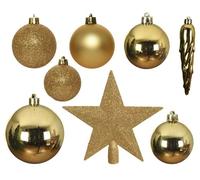 Kaemingk 33 Pezzi Decorazioni Albero di Natale 8 cm Sfere Oro Glitter