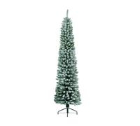 Kaemingk Albero di Natale innevato 120 cm Slim Snowy Pencil Pine Diametro 41 cm- Albero salvaspazio vetrine Negozio