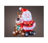 Decoro luminoso Kaemingk Babbo Natale e Renna 491268