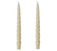 Kaemingk Candele a punta ca. 25 cm, set da 2 pezzi, con cera glitterata, colore bianco avorio, bianco crema