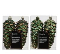 Kaemingk Decorazioni per albero di Natale, coni in plastica, 12 cm, 2 pezzi, infrangibili e con brillantini, palline per albero di Natale, decorazioni per albero di Natale, colore verde pino