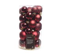 Kaemingk Decoris, 30 palline di Natale infrangibili di lusso, Plastica, colore: rosso buco