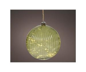 Kaemingk Decoro Sfera vetro con micro led Verde