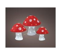 Kaemingk Funghetti luce fissa (52x32,5cm) (3pz) LUMINEO 72 luci - LED IP44
