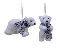 Kaemingk Ornamento da Appendere Orso Polare Bianco con Sciarpa 1 Pezzo
