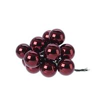 Kaemingk Palline di Natale in filo di vetro, 2,5 cm x 12 pezzi, bacche a specchio, lucide, bordeaux, colore: bordeaux