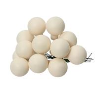 Kaemingk Palline di Natale in filo di vetro, 2,5 cm x 12 pezzi, opache, piccole palline decorative, decorazioni natalizie, colore bianco lana