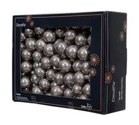 Kaemingk Palline di Natale in filo di vetro, 2,5 cm x 144 pezzi, lucide, piccole palline decorative, decorazioni per albero di Natale e decorazioni natalizie, grigio delicato