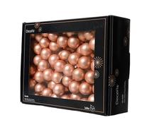 Kaemingk Palline di Natale in filo di vetro, 2,5 cm x 144 pezzi, opache, piccole palline decorative, decorazioni per albero di Natale e decorazioni natalizie, perle di pesca