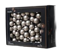 Kaemingk Palline di Natale in filo di vetro, 2,5 cm x 144 pezzi, opache, piccole palline decorative, decorazioni per albero di Natale e decorazioni natalizie, grigio delicato