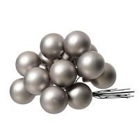 Kaemingk Palline di Natale in filo di vetro, 2 cm x 12 pezzi, opache, piccole palline decorative, decorazioni per albero di Natale e decorazioni natalizie, grigio delicato