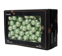 Kaemingk Palline di Natale in filo di vetro, 2 cm x 144 pezzi, con bacche a specchio, piccole sfere decorative, decorazioni per albero di Natale e decorazioni natalizie, verde match lucido