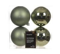 Kaemingk Palline di Natale in plastica, 10 cm, 4 pezzi, classiche e infrangibili, per albero di Natale e decorazioni per albero di Natale, rosmarino