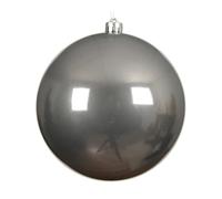 Kaemingk Palline di Natale in plastica, 14 cm x 1 pezzo, grandi e infrangibili, XXL, per Natale, decorazioni per albero di Natale, colore grigio
