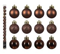 Kaemingk Palline di Natale in plastica, 3 cm, set da 14 pezzi, piccole e infrangibili, per albero di Natale e decorazioni per albero di Natale, colore marrone espresso