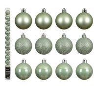 Kaemingk Palline di Natale in plastica, 3 cm, set da 14 pezzi, piccole e infrangibili, per albero di Natale e decorazioni per albero di Natale, verde matchagramma