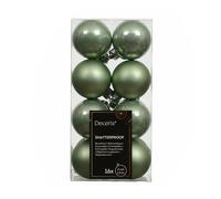 Kaemingk Palline di Natale in plastica, 4 cm, 16 pezzi, piccole e infrangibili, per Natale, decorazioni per albero di Natale e decorazioni per albero di Natale, verde matchagramma