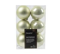 Kaemingk Palline di Natale in plastica, 6 cm, 12 pezzi, classiche e infrangibili, palline per albero di Natale, decorazioni per albero di Natale e decorazioni per albero di Natale, menta chiara