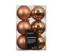 Palline di Natale in plastica, 6 cm, 12 pezzi, classiche e infrangibili, per Natale, decorazioni per albero di Natale e decorazioni per albero di Natale, Brandy