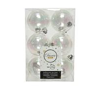 Kaemingk Palline di Natale in plastica, 6 cm x 12 pezzi, infrangibili, trasparenti iridescenti