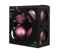 Kaemingk Palline di Natale in vetro 10 cm, 4 pezzi, opache e lucide, grandi palline per albero di Natale per Natale, decorazioni per albero di Natale e decorazioni per albero di Natale - Vintage
